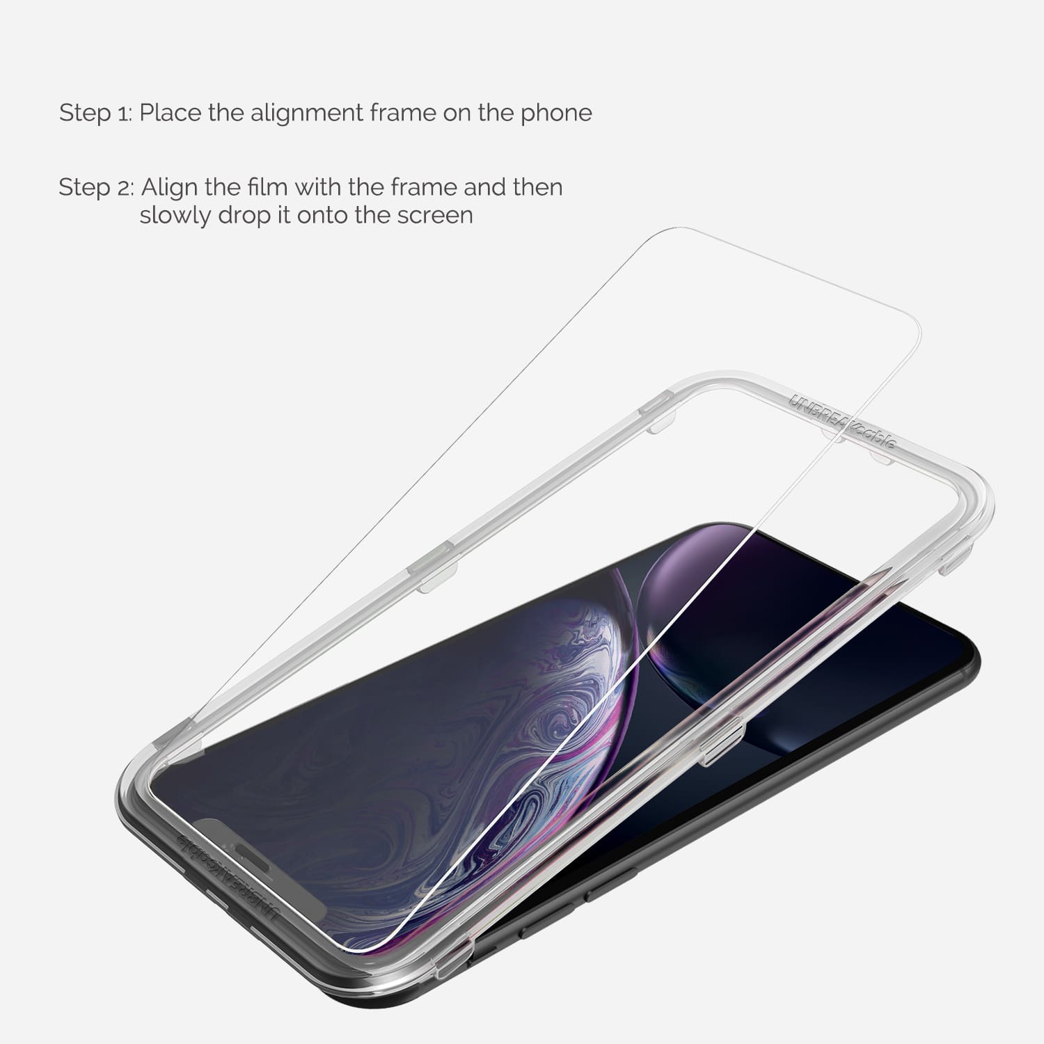 UNBREAKcable Protector de pantalla de vidrio templado inastillable para  iPhone 11/iPhone XR [3 unidades] [Marco de fácil instalación] [dureza 9H]